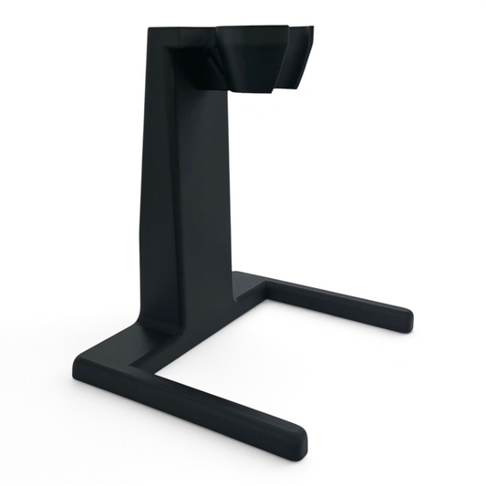 front left of black immersion blender stand with a stable, minimalist design for organized kitchen countertops.