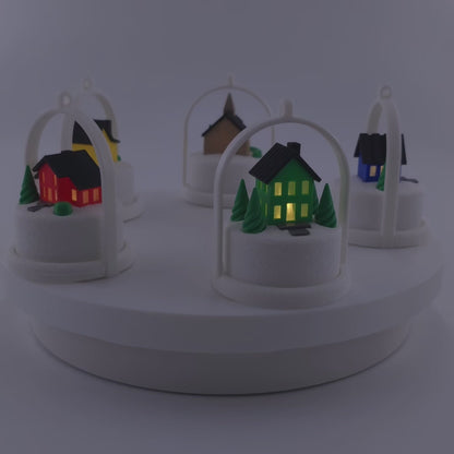 Light-up Mini Winter Village Houses